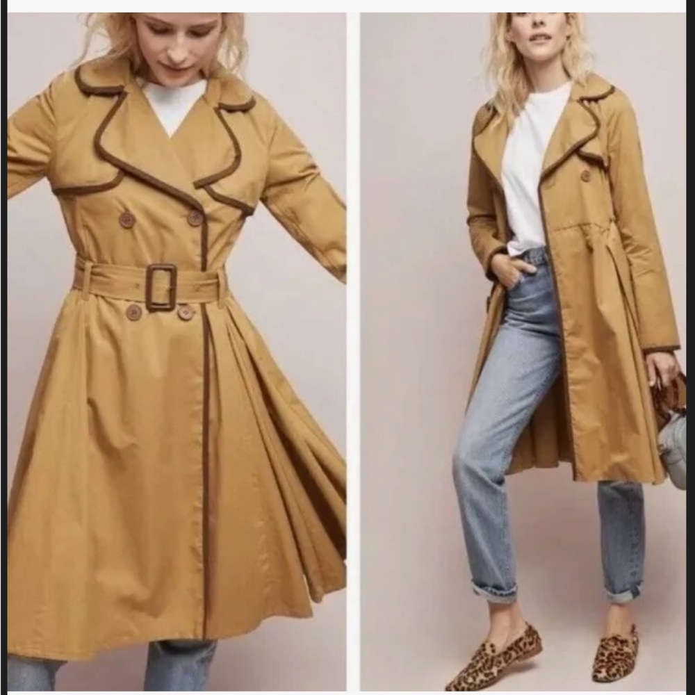 Anthropologie Ett.wa Marley Trench Coat Size 10.